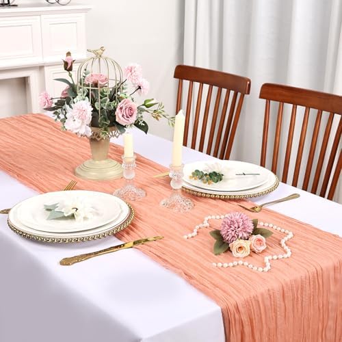 12 Pack Peach Cheesecloth Table Runner 10Ft 23 x 120 Inch - Image 5