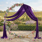 Pack of 2 Wedding Arch Drape Panel Fabric 30" x 50ft - Cadbury Purple - Image 3