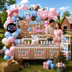 Boots Or Bows Gender Reveal Decorations, All-in-one Boots Set - Image 2