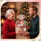 Weysat 6 Set Baskets for Gifts Empty Bulk, Large Woven Bamboo Gift Basket Kit with Handles, Bow, Wrap Bag to Fill for Raffle Thanksgiving Day Wedding Birthdays Party Wrapping (Red and Green) - Image 4