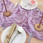 12 Pack Lilac Purple Cheesecloth Table Runner 120 Inch Boho Wedding Decor - Image 5