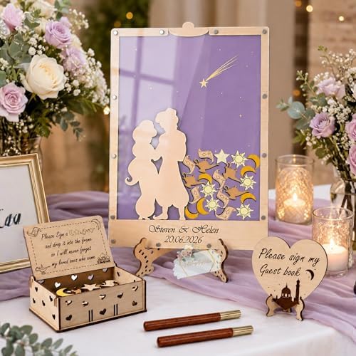 Personalized Wedding Guest Book Alternative Drop Box, Enchanted Night Theme - Image 3