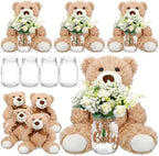 Sliner 4 Sets White Bear Baby Shower Centerpieces Gender Reveal Decorations by Sliner