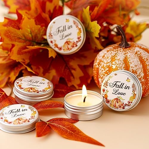 MTLEE 50 Pcs Wedding Candles Gift Favors for Guests 1 oz, Fall in Love - Image 2