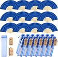 Roowest 50 Pack Paper Folding Fans Bamboo Wedding Favors, Royal Blue by Roowest