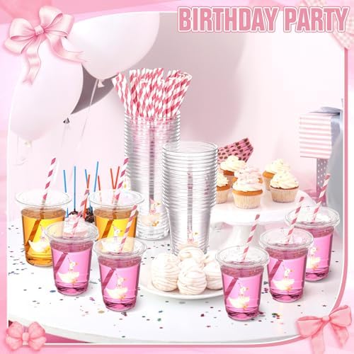 Jingmore 100 Pcs 50 Pcs One Silly Goose Plastic Cups, 16 oz, Pink - Image 5