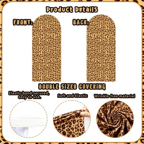 Serencatcher 7.2ft 6ft Cheetah Cherry Birthday Arch Backdrop Covers 2pcs - Image 3