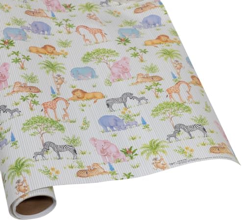 Caspari Safari Baby Gift Wrapping Paper - Six 30" x 8' Roll - Image 3