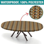 Halloween Please! Pumpkins Fabric Print Oval Table Cloth Waterproof & Stain Resistant Elastic for Dining/Party/Buffet/Wedding Fits for 54" x 76" Oval Table - Image 2