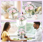 Zeyune 12 Sets Mason Jar Flowers Centerpiece Table Decorations,Purple,Pink - Image 5