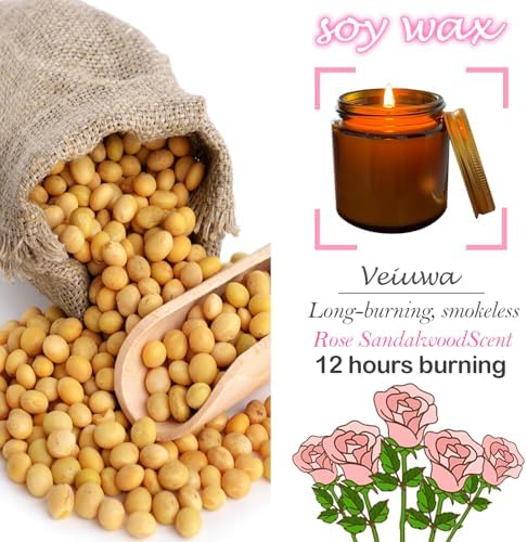 24 Pcs 4 Oz Mini Soy Candles,Rose Sandalwood Scented Candles Set,Bulk Aromatherapy Candle,Suitable as Gifts or Souvenirs for Occasions Such as Birthdays and Weddings. - Image 3