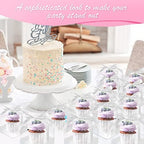 Gerrii 100 Pcs Clear Plastic Individual Cupcake Boxes 3.5" Single Cupcake Containers Transparent Ornament Gift Box with Inserts and Ribbon for Wedding Baby Shower Party Favor(White) - Image 5