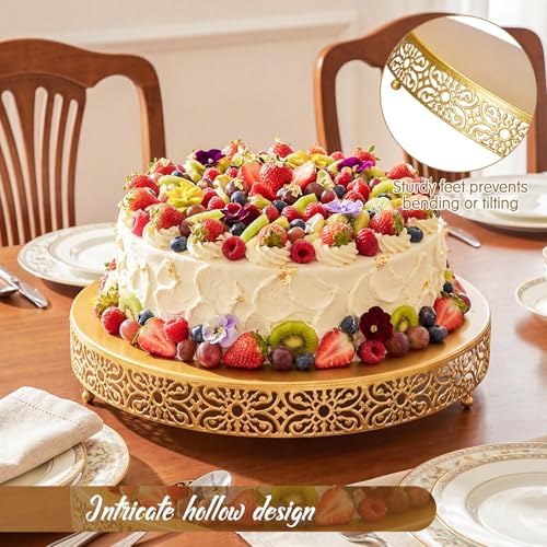 Wenqik 20 Inch Cake Stand Round Metal Cupcake - Image 4