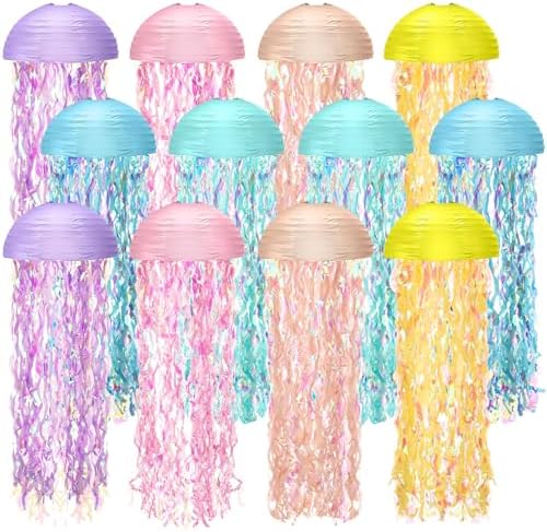 Baquler Set of 12 Jellyfish Party Decoration Macaron Colors Paper Lanterns by Baquler
