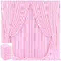 40x10ft Pink Backdrop Curtain for Wedding Parties Wrinkle Free Fabric Light Pink Drapes Backdrop Decoration for Baby Shower Birthday Photography Decoration 8 Panels, 5ft x 10ft by Gogoparti