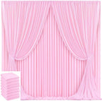 40x10ft Pink Backdrop Curtain for Wedding Parties Wrinkle Free Fabric Light Pink Drapes Backdrop Decoration for Baby Shower Birthday Photography Decoration 8 Panels, 5ft x 10ft by Gogoparti