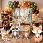 Honoson 4 Pcs Large 30" Woodland Animals Baby Shower Decorations Cardboard Cutouts, Forest Animals Birthday Party Supplies Standup Yard Signs for Lawn Classroom Decor Wild One Photo Props - Image 5