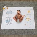 Disney Winnie The Pooh White, Yellow, and Aqua Super Soft Milestone Baby Blanket - Image 6