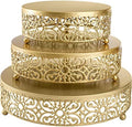 Hedume 3 Pack Cake Stand, Round Metal Cake Stands, 8" 10" 12" Dessert Display Cupcake Stands, Wedding Brithday Party Celebration Dessert Cake Display Plates-Gold by Hedume