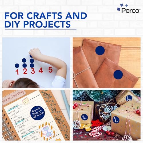 Perco Dark Blue Perforated Round Circle Dot Sticker 2-Inch Labels — 10 Rolls, 5,000 Stickers—Business Logos, Product Labels & Professional Organization, Strong Adhesive—Made in USA - Image 4