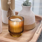Kate Aspen 12PCS Vintage Ribbed Amber Glass Tealight & Votive Candle Holders, Fall Decor, Boho Decor, Shelf Decoration for Wedding, Bachelorette, Bridal Shower & Anniversary - Image 5