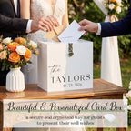 Novabright 10" Wedding Acrylic Card Box, White, Classic Style - Image 5