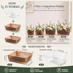 Dandat 4 Set 12 Inch Wooden Flower Box Rustic Table Centerpieces,Dark Brown - Image 2