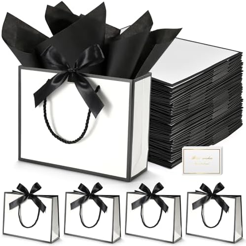DOYIDE 50 Pcs Thank You Gift Bags with Tissue Paper & Handles, 9x7x3.1inch by DOYIDE
