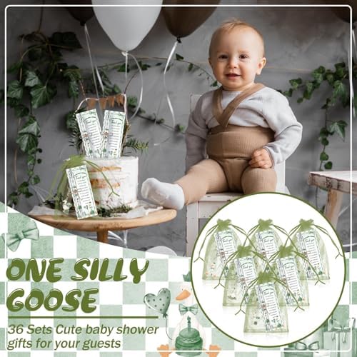 145 Pieces Silly Goose Baby Shower Favors for Guest Goose Ballpoint Pens and Keychains Party Gifts Bulk Retractable Baby Shower Pens Gender Reveal Thank You Cards Souvenirs Prizes - Image 6