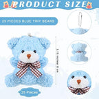 Sasylvia 25 Set Bear Party Favors for Guest 25 Mini Tiny Keychains 25 Thank You Tags 25 Organza Bag - Image 2