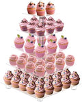 Cupcake Stand,5 Tier Large Cupcake Holder, Square Cupcake Tower Tree, Clear Cupcake Stand, Dessert Pastry Display Stand for Wedding, Party, Birthday by YestBuy