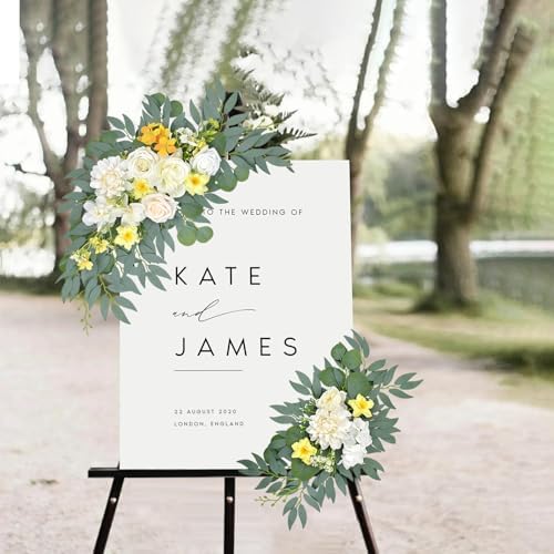 Yellow White Artificial Arch Flowers for Wedding Arch Decor - Image 3