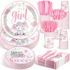 Dandat 350 Pcs Baby Shower Set, Elephant, Pink by Dandat