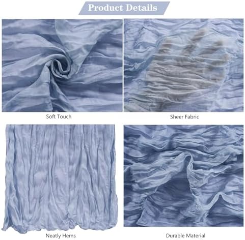 30 Pack Dusty Blue Cheesecloth Table Runner 9FT Rustic Sheer Table Runners 17x108 Inch Gauze Boho Runner for Wedding Bridal Baby Shower Birthday Party Table Decorations - Image 4