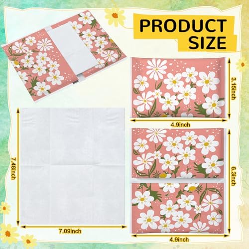 Fourluoo 50 Pack Multicolor Floral Travel Size Tissues, 3 Ply - Image 3