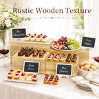 4 Pack Wooden Buffet Risers Cupcake Stand Buffet Display with Mini Signs - Image 6