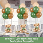 12 Sets Sage Green Bear Baby Shower Balloon Stand Kit for Table Boy Baby Shower with Balloon Centerpieces Decorations for Green Teddy Bear Theme Gender Reveal Birthday Party Table Decorations Supplies - Image 6