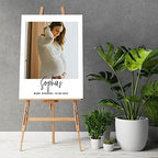 Andaz Press 16"x20" Personalized Canvas Baby Shower Welcome Sign, Custom Photo Minimal Modern Gender Neutral Large Welcome Baby Shower Sign for Easel Stand, Baby Shower Decorations - Image 2
