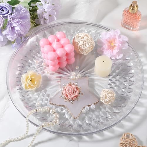 10 Pcs Round Plastic Serving Platters 12 Inch, Round Plastic Platters for Serving Food, Clear Plastic Serving Platters for Partys Cake Cookie Fruits Birthday Wedding Supplies - Image 6