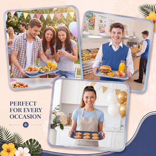 4 Pieces Blue Baby Shower Serving Trays Melamine Platters - Image 5