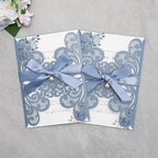 20Pcs Dusty Blue Wedding Invitation Cards With Envelopes - Image 6