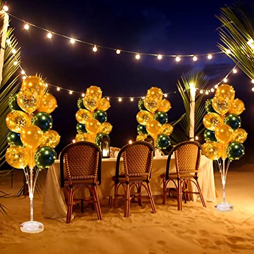 Cicicooie Balloon Column Stand Kit for Floor with String Light 2 Set Gold and Green Centerpieces Balloon Holder Decoration for Opening Adult Birthday Party Men Bachelor Party - Image 5