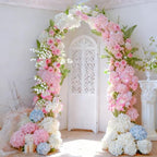 65Pcs Whitepink Hydrangea Artificial Flowers Bulk，Realistic Silk Fake Flowers with Stems，Faux Hydrangea Flowers for Wedding Home Decor Centerpieces Living Room Party Baby Shower Decoration - Image 4