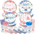 Mimorou 300 Pcs Gender Reveal Party Supplies She or He Tableware Set by Mimorou
