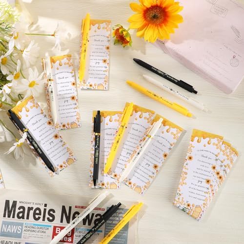 Engrowtic 100 Set Bee Baby Shower Gifts Pens for Guest Bee Themed Baby Shower Party Favors Ballpoint Pens with Thank You Cards Cute Gender Reveal Game Prizes Birthday Return Gifts Souvenirs Supplies - Image 5