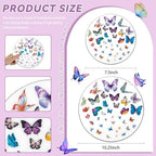 LIYH Silver Rim White 60 Pcs Heavy Duty Plastic Butterfly Plates Wedding - Image 2