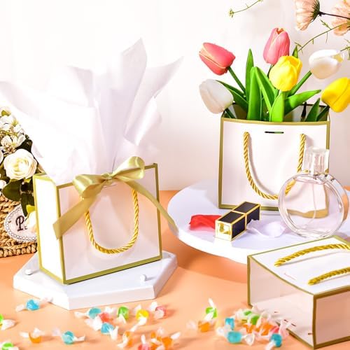 EQOREIIN 50 PCS Small Gift Bags with Handles, 5.5x 2.5x4.7 Inches Mini Bag - Image 2