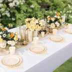 LIYH 350 Pcs Ivory Paper Plates and Napkins 50 Guest Cream Party Supplies Include Ivory Scalloped Disposable Paper Plates Cocktail Napkins Cups Spoons Forks Knives for Baby Shower,Birthday - Image 3