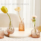 Glass Bud Vase Set of 16, Small Flower Vases, Glass Vases for Centerpieces, Vintage Home Table Decorations Bud Vases (16 Pcs, Amber) - Image 3