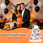 24 Sets Halloween Bottle Openers Baby Shower Party Favors, Orange Blue Bottle Opener Keychain Set with Thank You Tags Organza Bags for A Little Boo Is Almost Due Party Guest Gifts Decor - Image 2